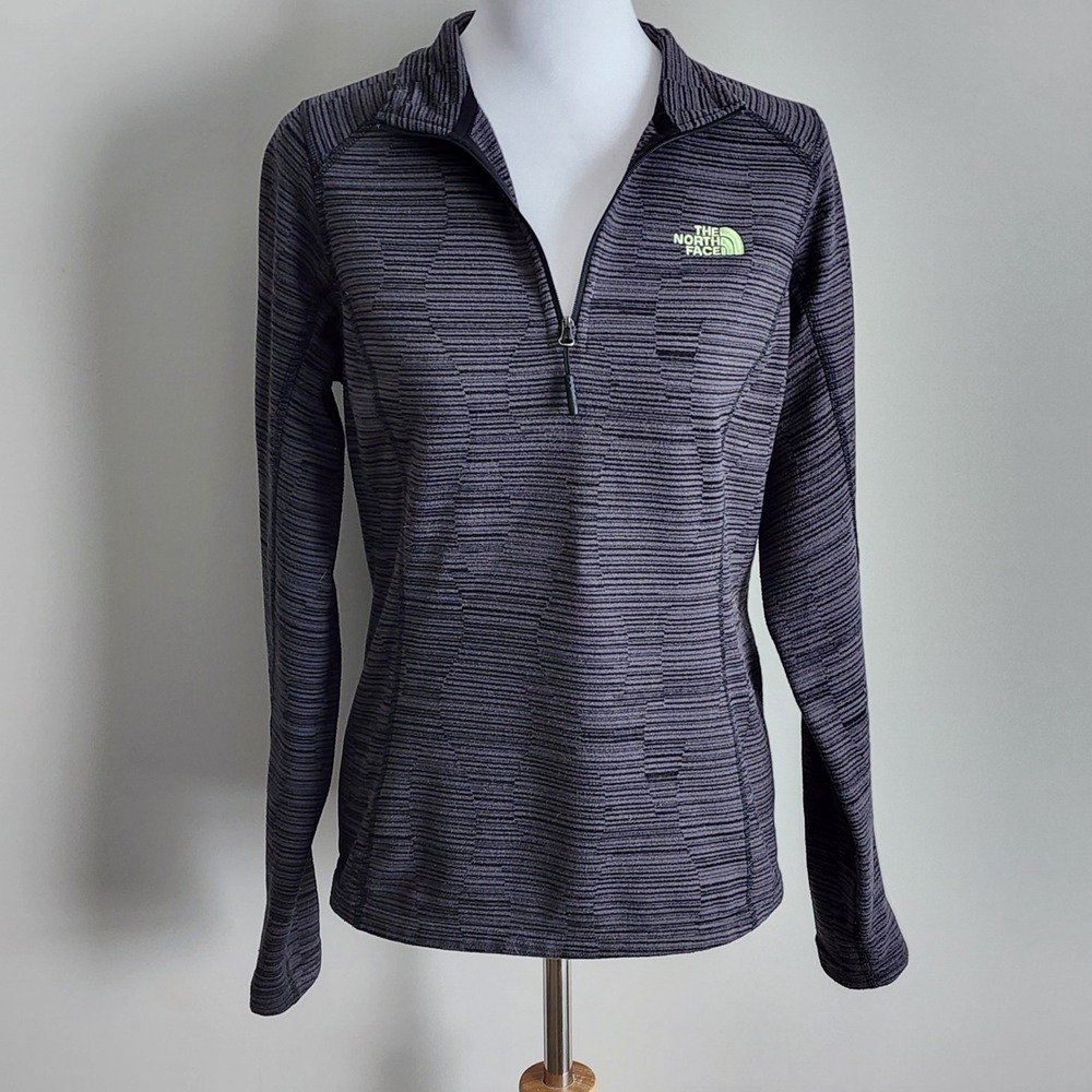 North Face 1/4 Zip Pullover Womens Small Gray Fleece Base Layer Hiking Skiing